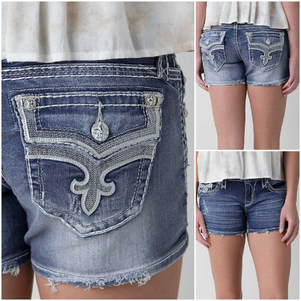 🎸HOT🤘 ROCK REVIVAL ENA SEQUINED EMBELLISHED SEQUINED SHORTS 26